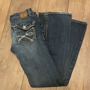 BKE Stella stretch denim boot cut flap pocket